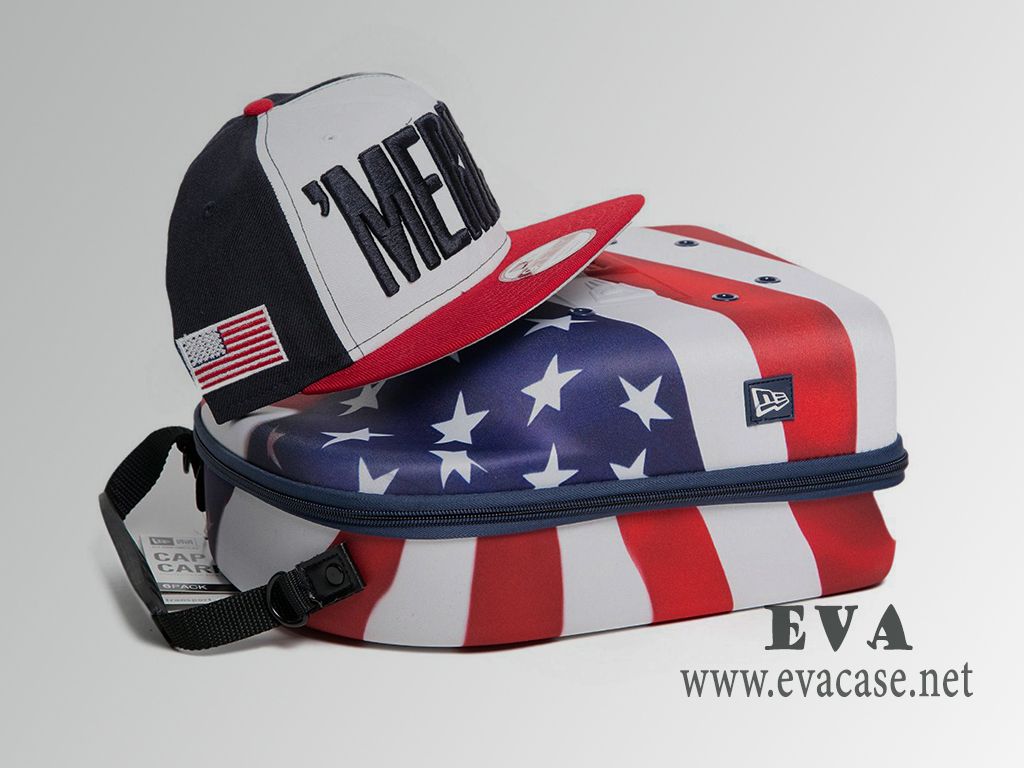 NEW ERA EVA baseball hat storage travel case with Ventilation holes american flag patters fits 6